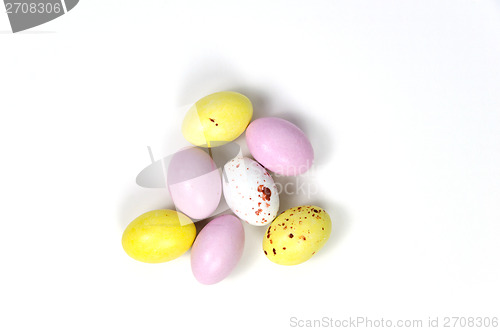 Image of Easter eggs on white