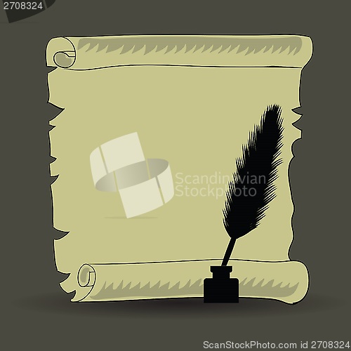 Image of old paper and feather