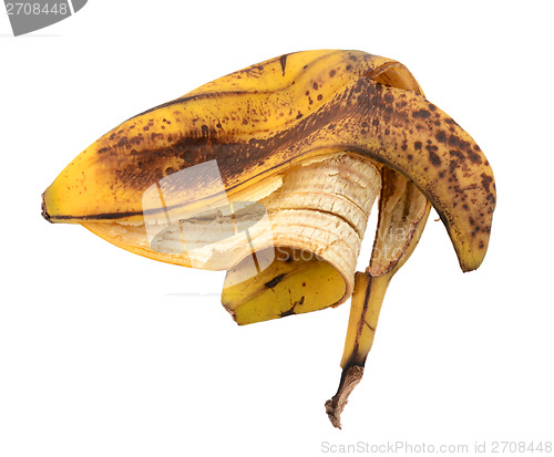 Image of Discarded spotted overripe banana skin