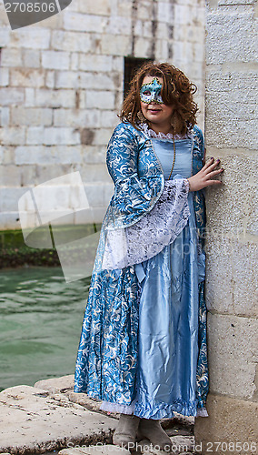 Image of Lady Disguised in a Blue Costume