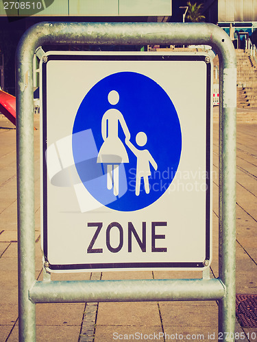 Image of Retro look Pedestrian area sign