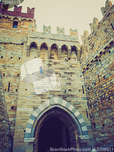 Image of Retro look Albertis Castle in Genoa Italy