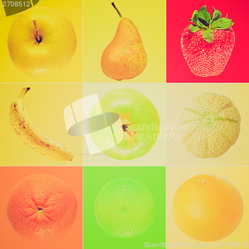 Image of Retro look Fruit collage