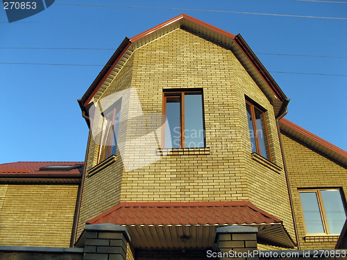 Image of a recently constructed, contemporary house of bricks