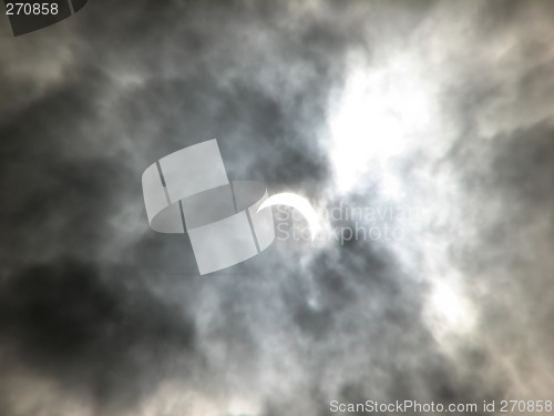 Image of Partial solar eclipse in the clouds. Ukraine. March 29, 2006.