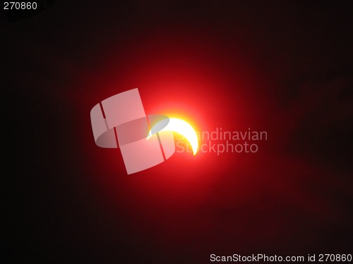 Image of Partial solar eclipse. Ukraine. March 29, 2006. Through filter.