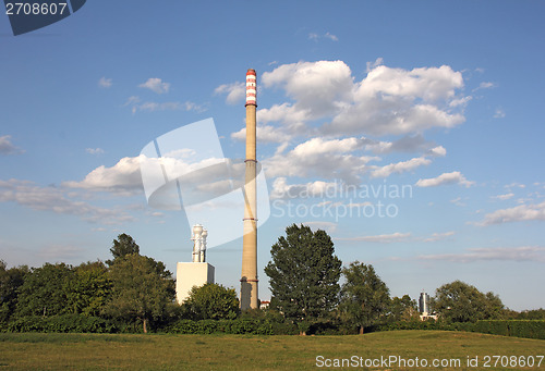 Image of Power plant smokestacks