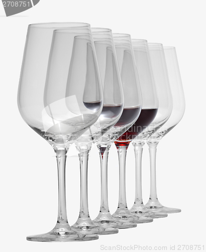 Image of wine glasses in a row