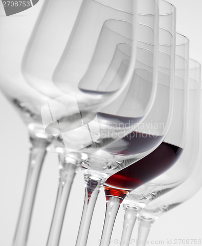 Image of wine glasses in a row