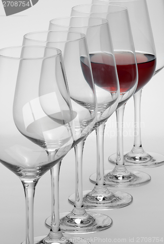 Image of wine glasses in a row