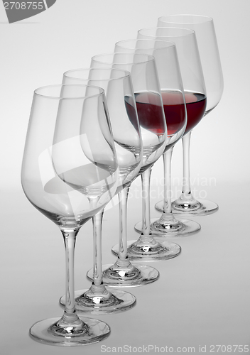 Image of wine glasses in a row