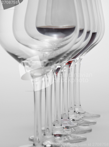 Image of wine glasses in a row