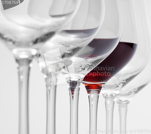 Image of wine glasses in a row