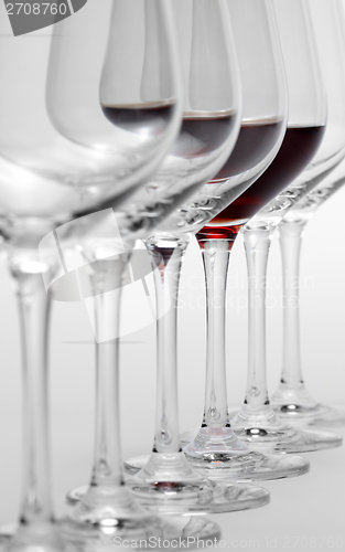 Image of wine glasses in a row