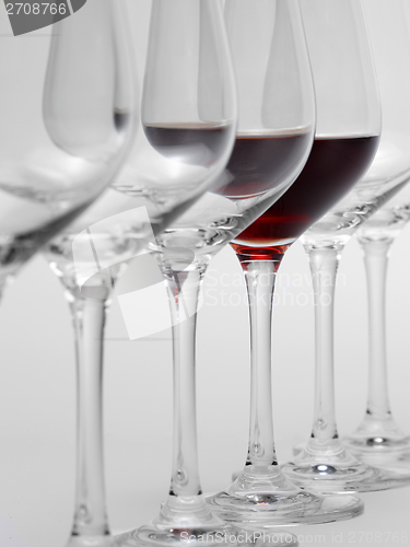 Image of wine glasses in a row