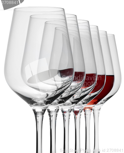 Image of wine glasses in a row