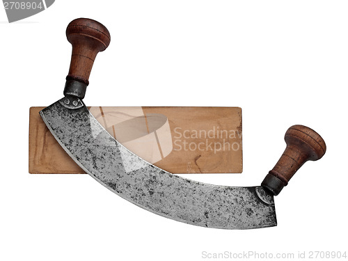 Image of vintage french style chopper on stone