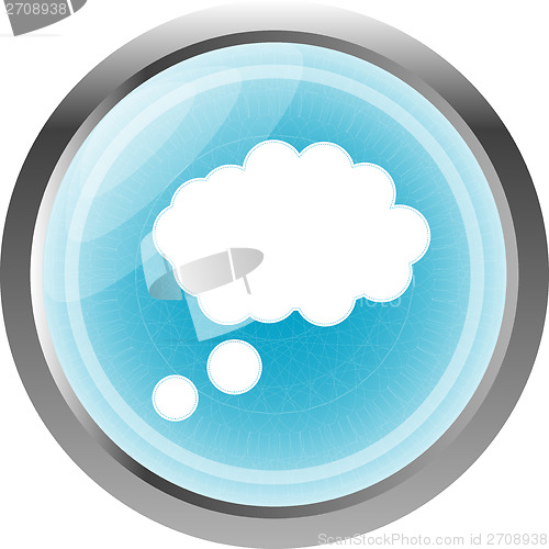 Image of speech bubbles sign button, web app icon