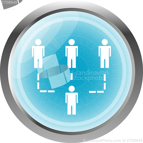 Image of icon button with net of man inside, isolated on white