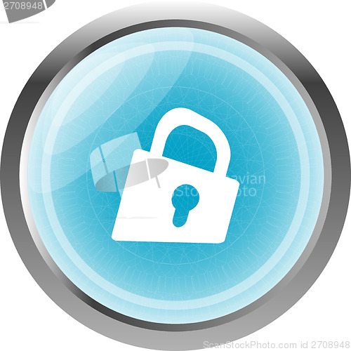 Image of Padlock icon web sign. web app button isolated on white