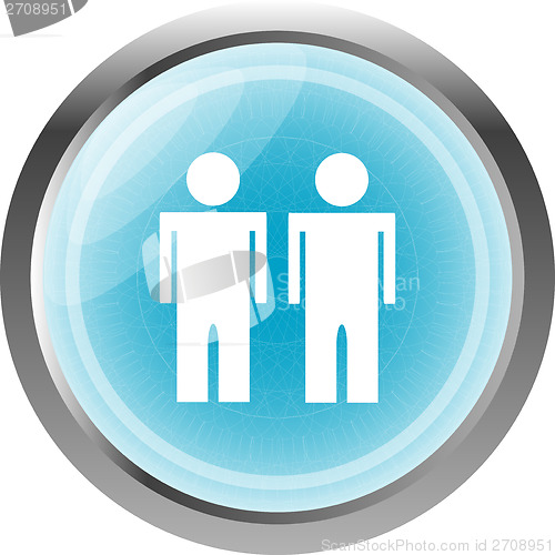 Image of icon button with two man inside isolated on white