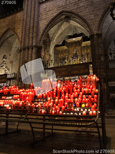 Image of Glowing candles in cathedral