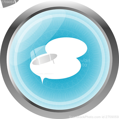 Image of speech bubble web app button icon isolated on white