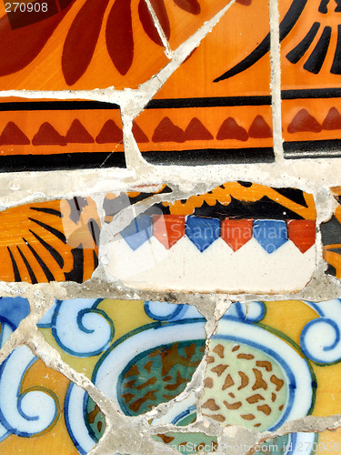 Image of Park Guell - mosaic texture