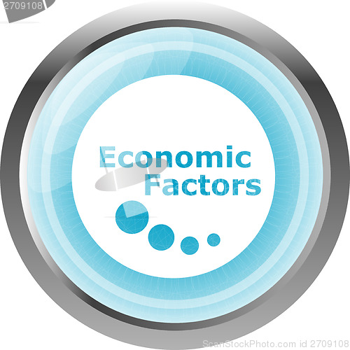 Image of economic factors web button, icon isolated on white