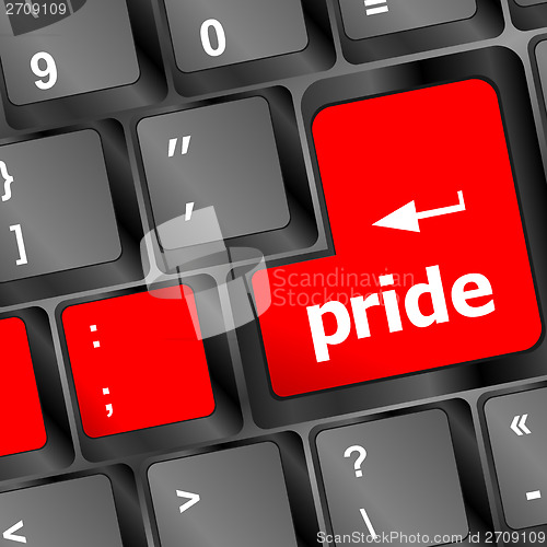 Image of pride button on computer keyboard pc key