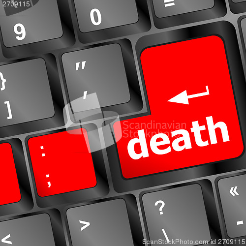 Image of death button on computer keyboard pc key