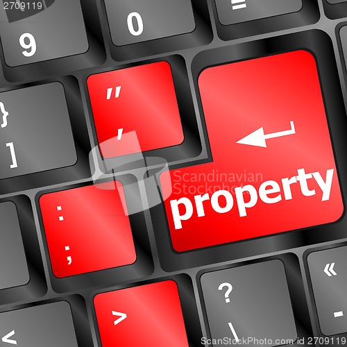 Image of property message on keyboard enter key