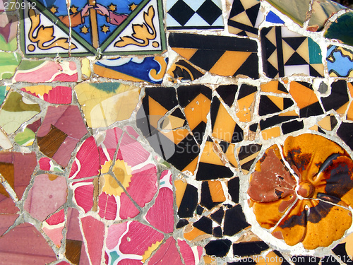 Image of Gaudi mosaic in Barcelona