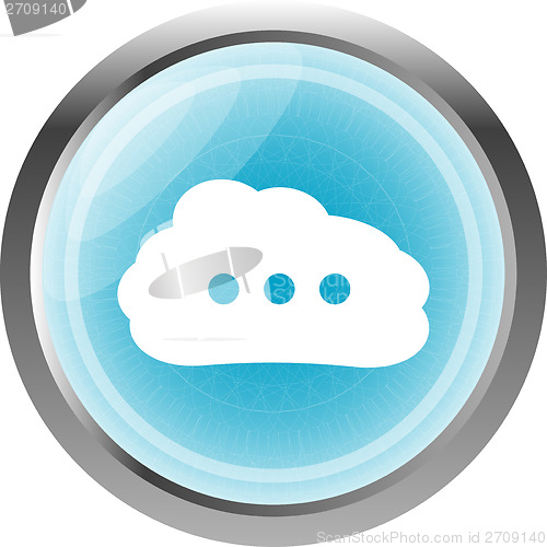 Image of white cloud on internet icon isolated on white