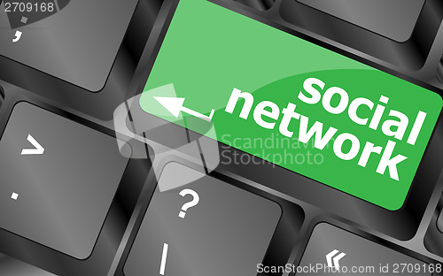 Image of Social network keyboard key button