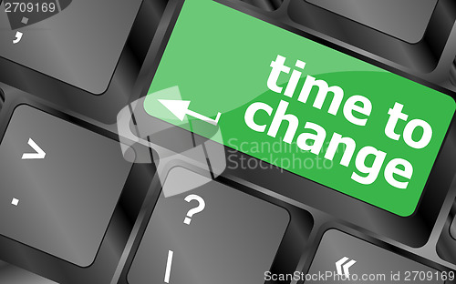 Image of Time concept: computer keyboard word Time to change