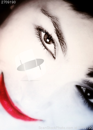 Image of Beautiful young woman face. 