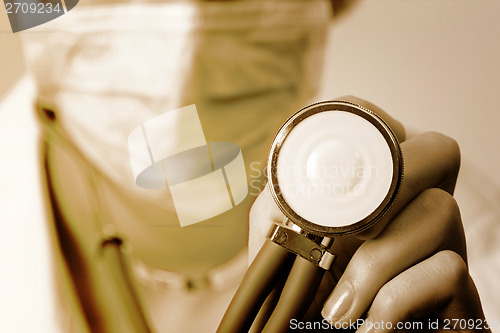 Image of Young doctor with stethoscope.