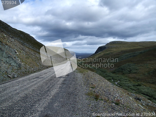 Image of Straight tarmac road in Norway