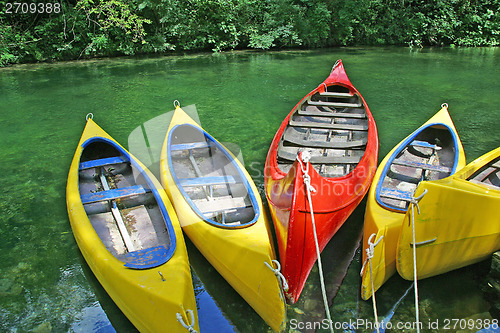 Image of plastic canoes