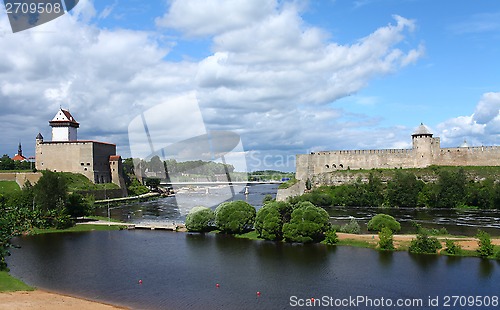 Image of  view fortress of Narva and Ivangorod fortress