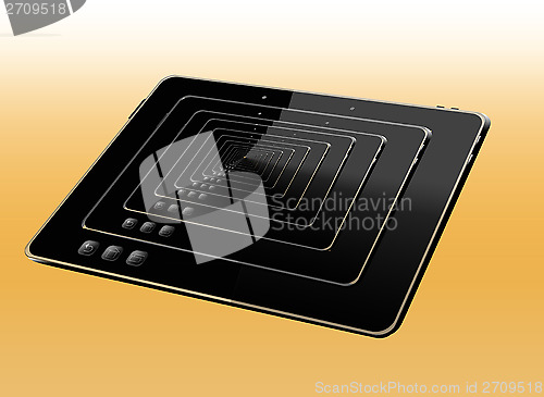 Image of illustration of many black tablets