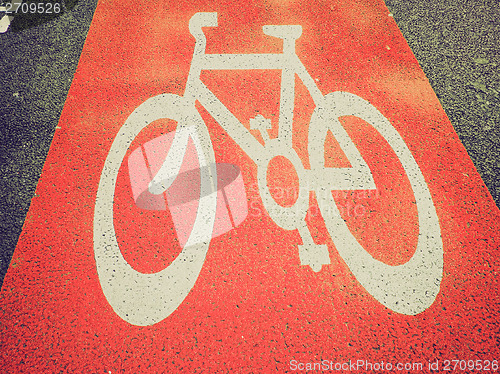 Image of Retro look Bike lane sign