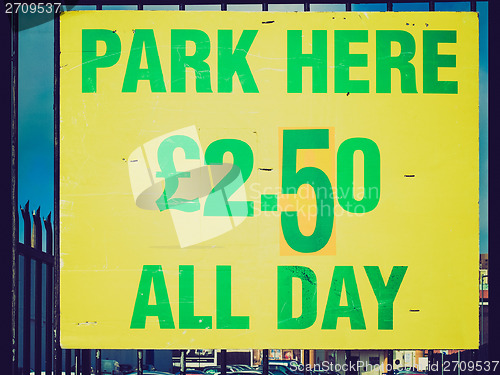 Image of Retro look Parking sign