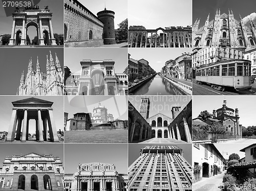 Image of Retro look Milan landmarks