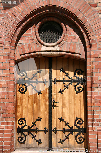 Image of Wooden door with steel fitting