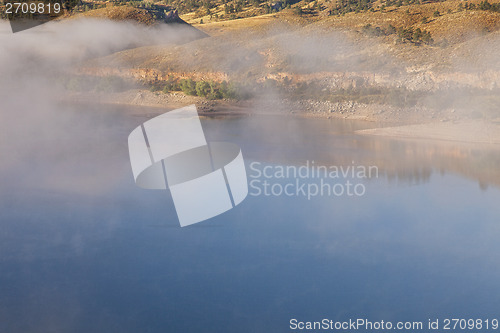 Image of foggy morning on a lake