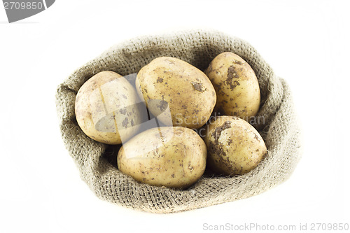 Image of potatoes in burlap sack