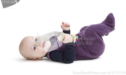 Image of playful toddler isolated on white background