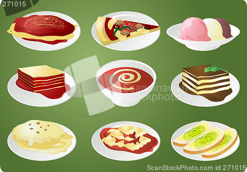 Image of Italian cuisine icons